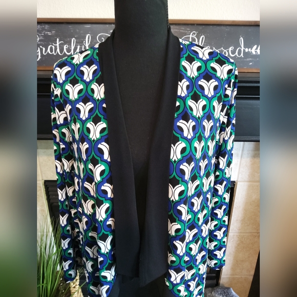 Kasper Black, Blue and Green Geometric Cardigan/Jacket - Picture 3 of 10